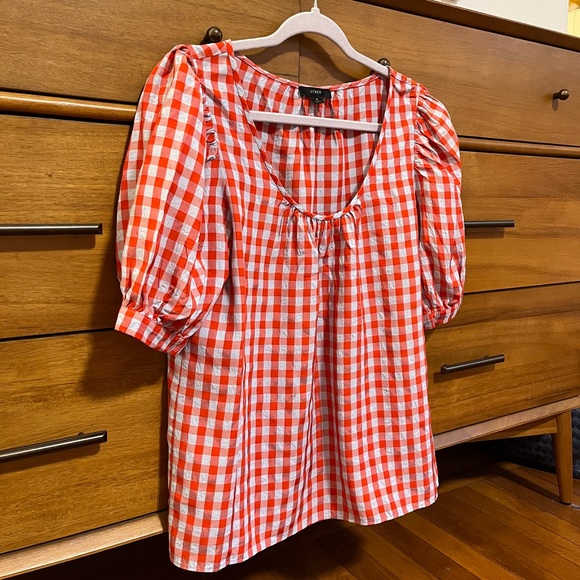 J. Crew Scoopneck puff-sleeve top in drapey gingham
Size Small - Picture 3 of 9